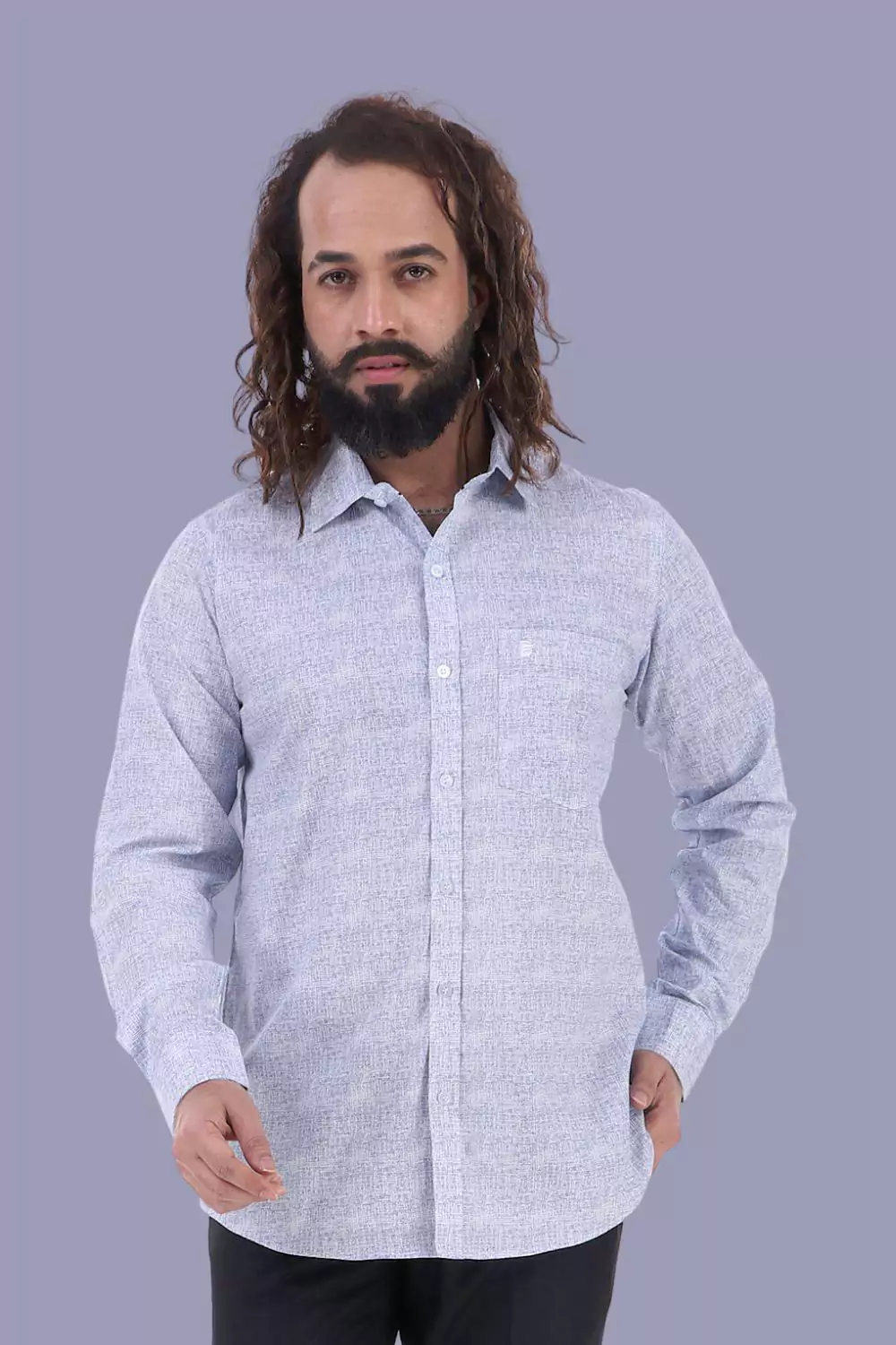Lavender Hued Slim Fit Shirt