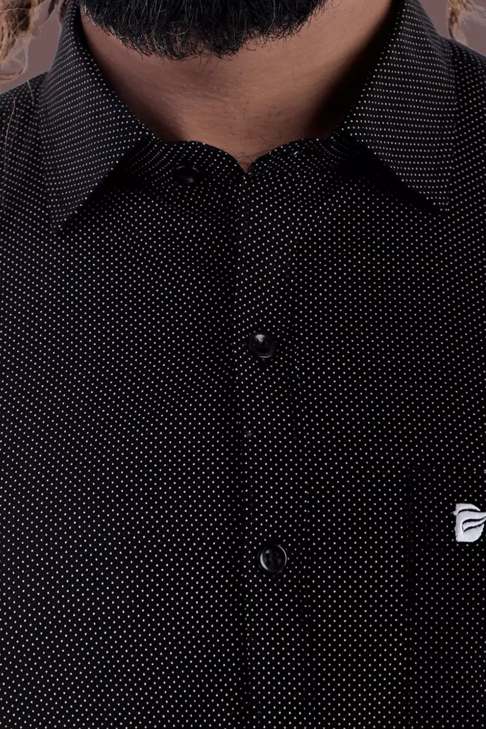 Black Patterned Formal Shirt