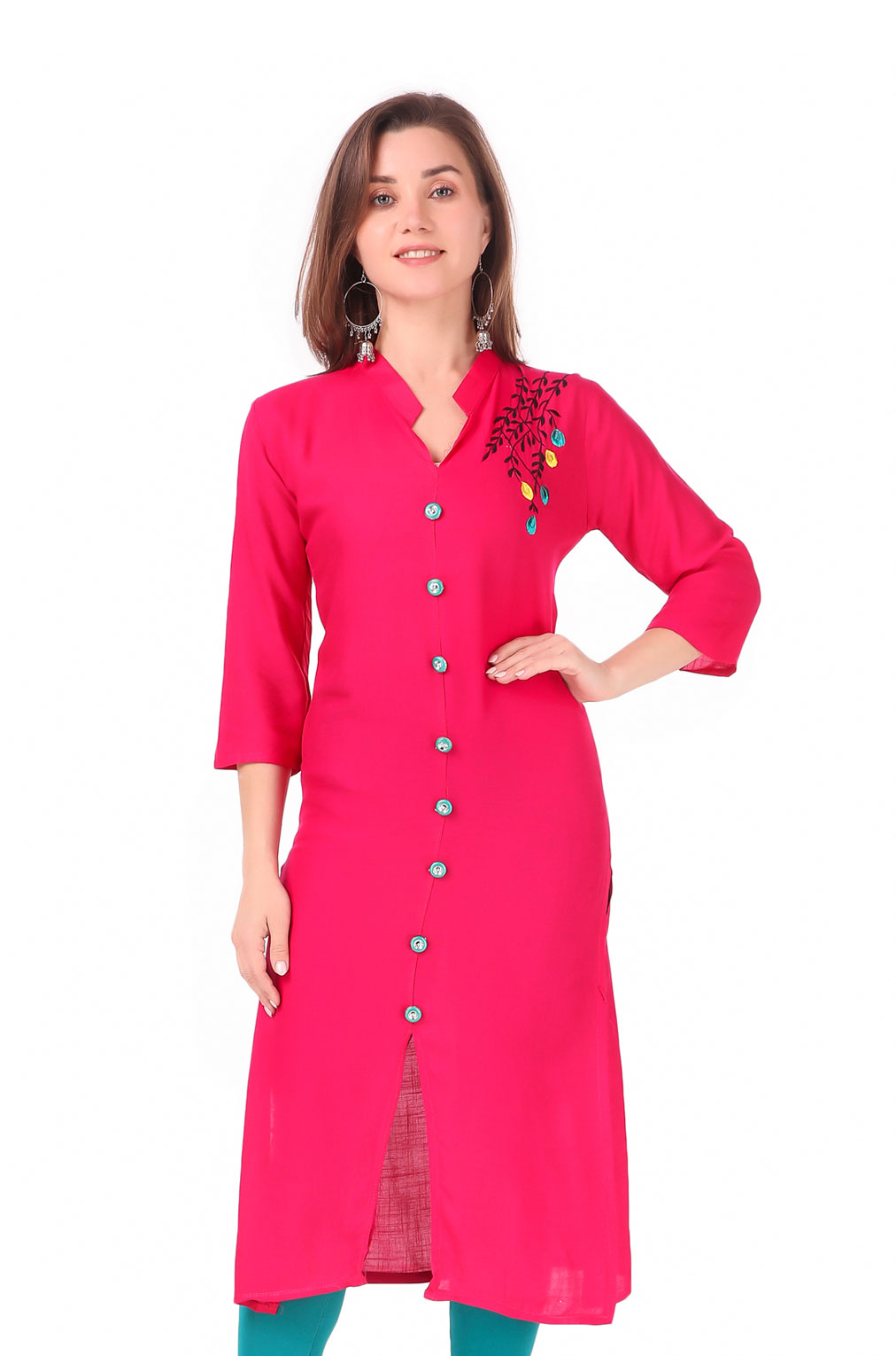 Pink Floral Design Kurti