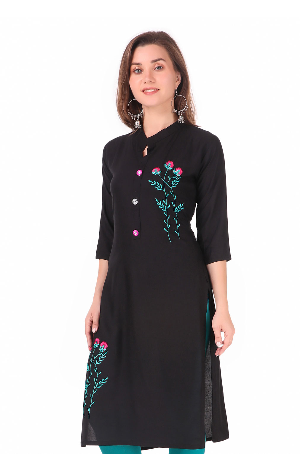 Indian Traditional Kurti With Flower Design Pattern Stock Photo - Download  Image Now - iStock