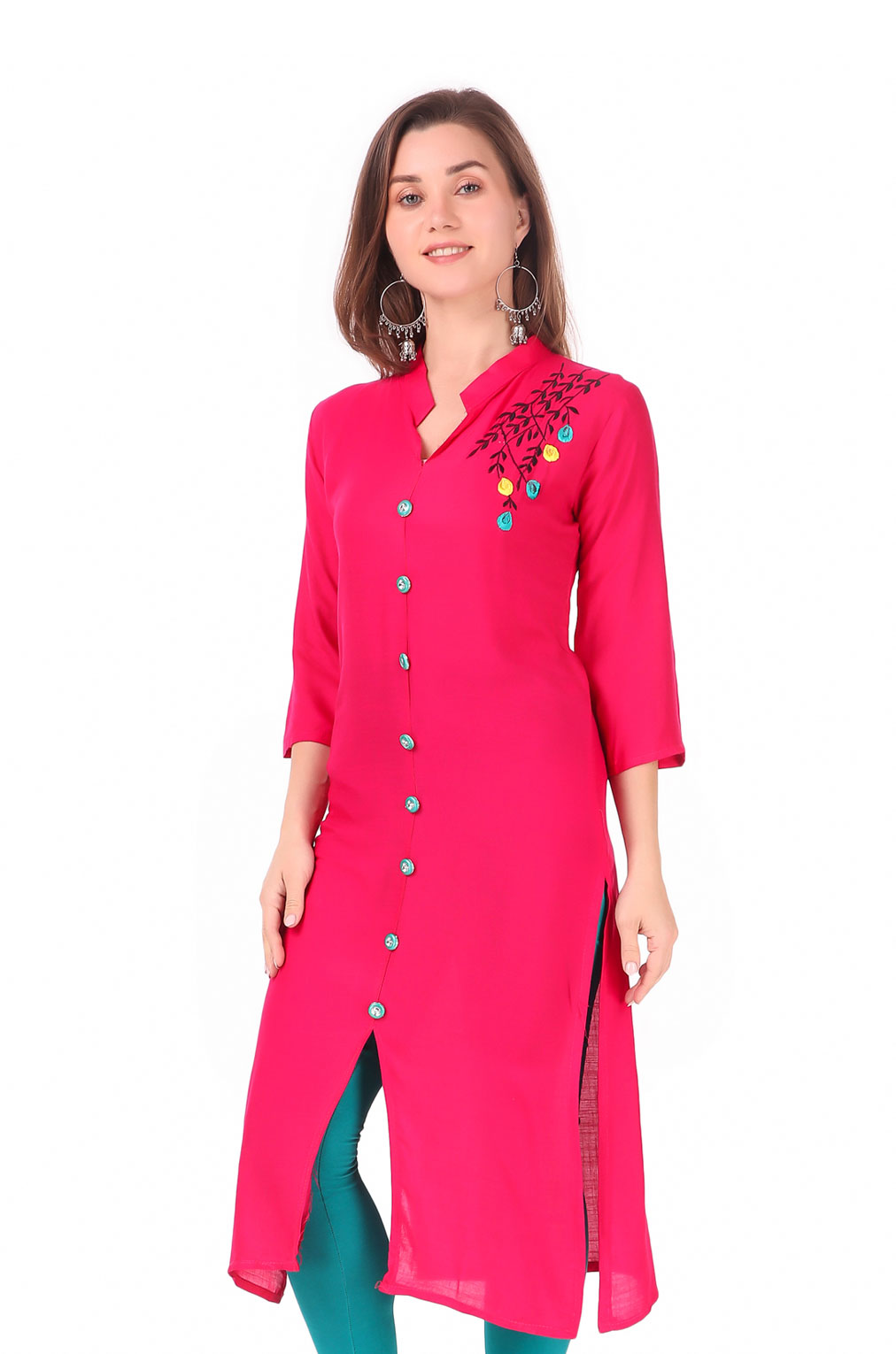 Pink Floral Design Kurti