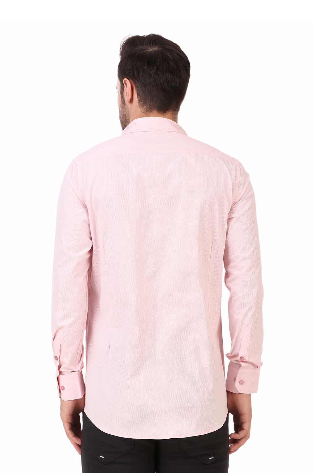 Men Pink Printed Slim Fit Formal Shirt