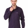 purple dotted slim fit formal shirt