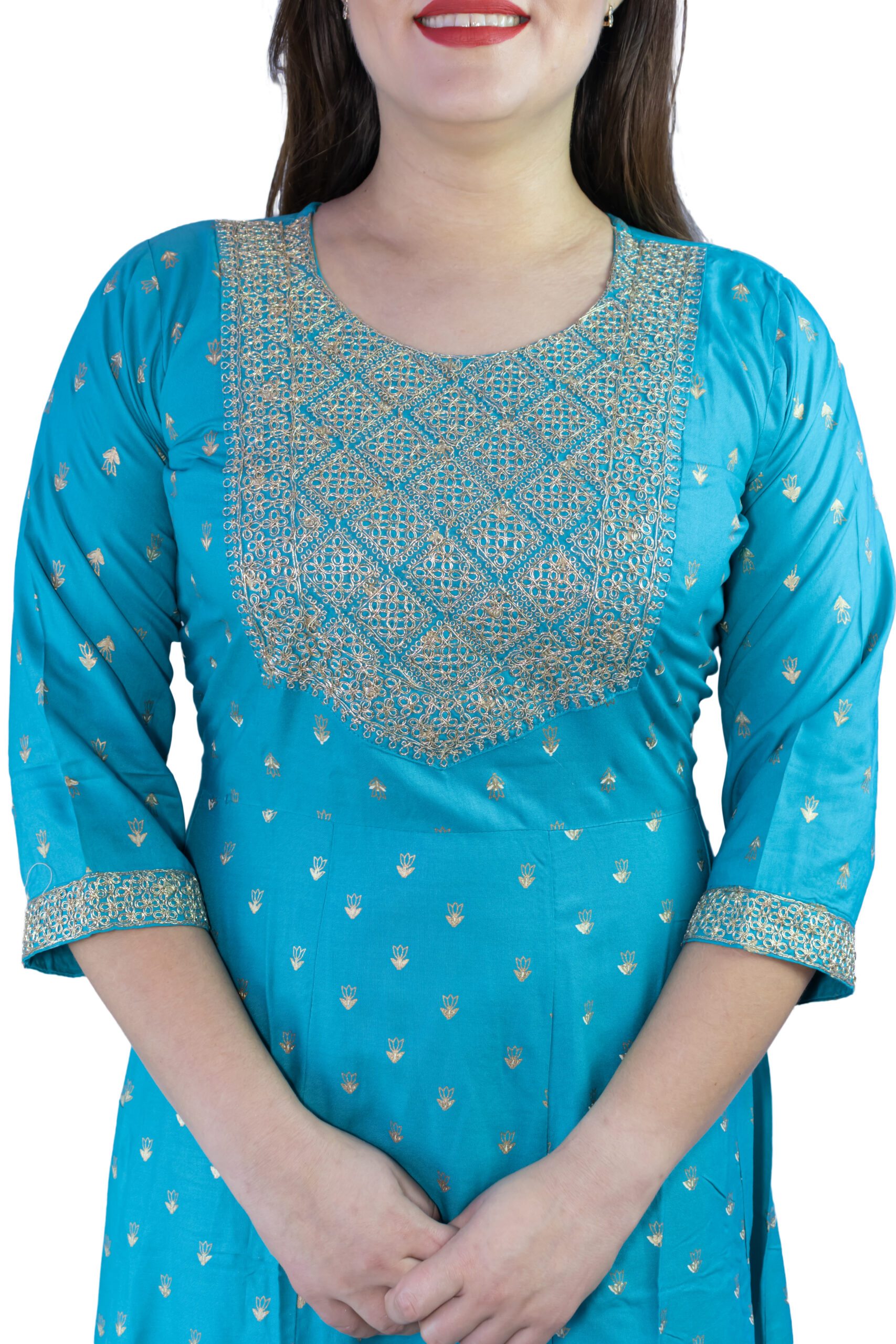 Women’s Rayon Regular Blue Ethnic Wear Kurta