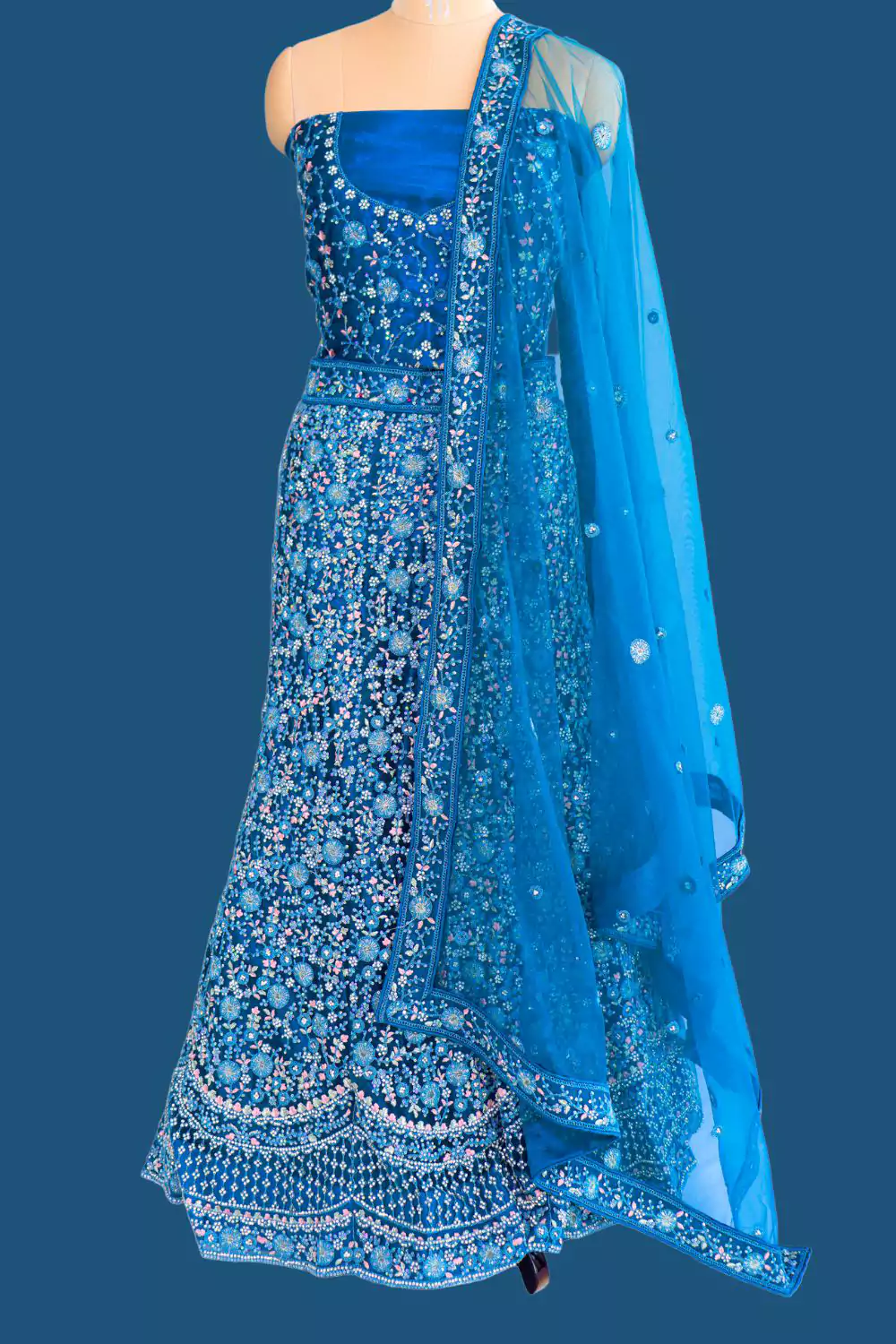 Azure Blue Bridal Lehenga Set