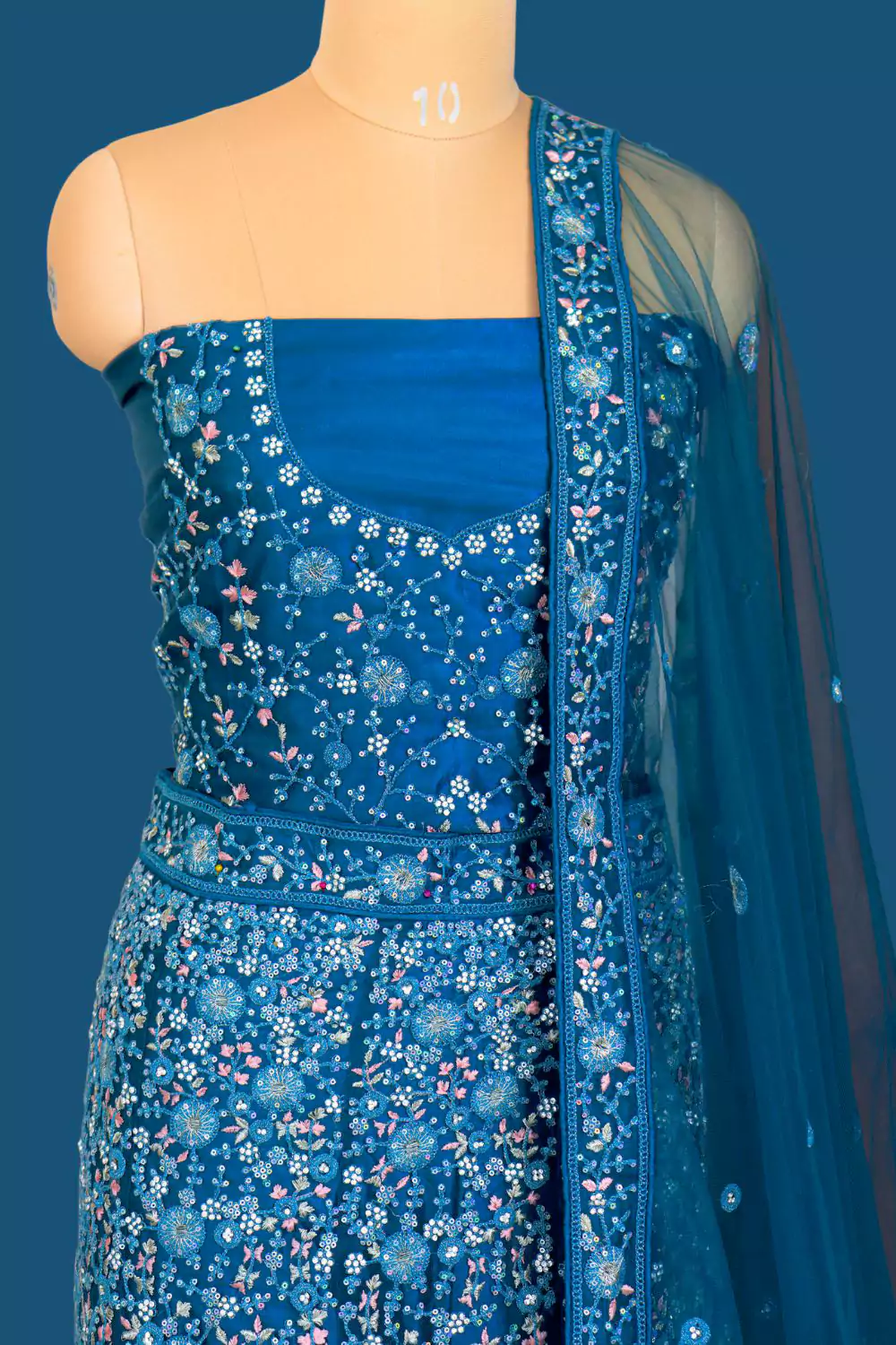 Azure Blue Bridal Lehenga Set