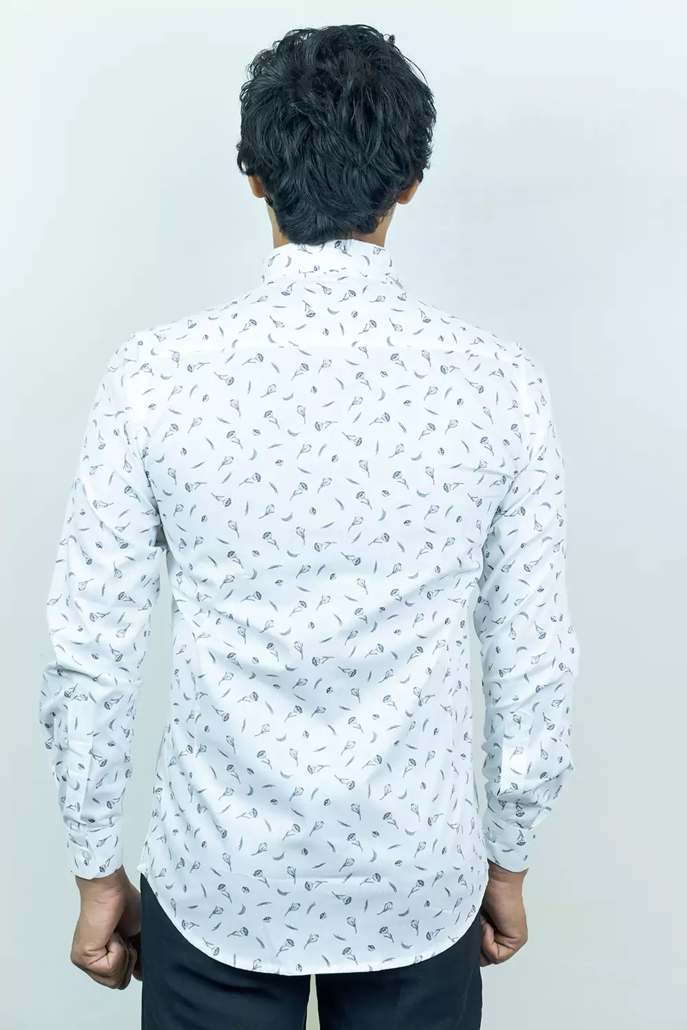 White Floral Printed Shirt
