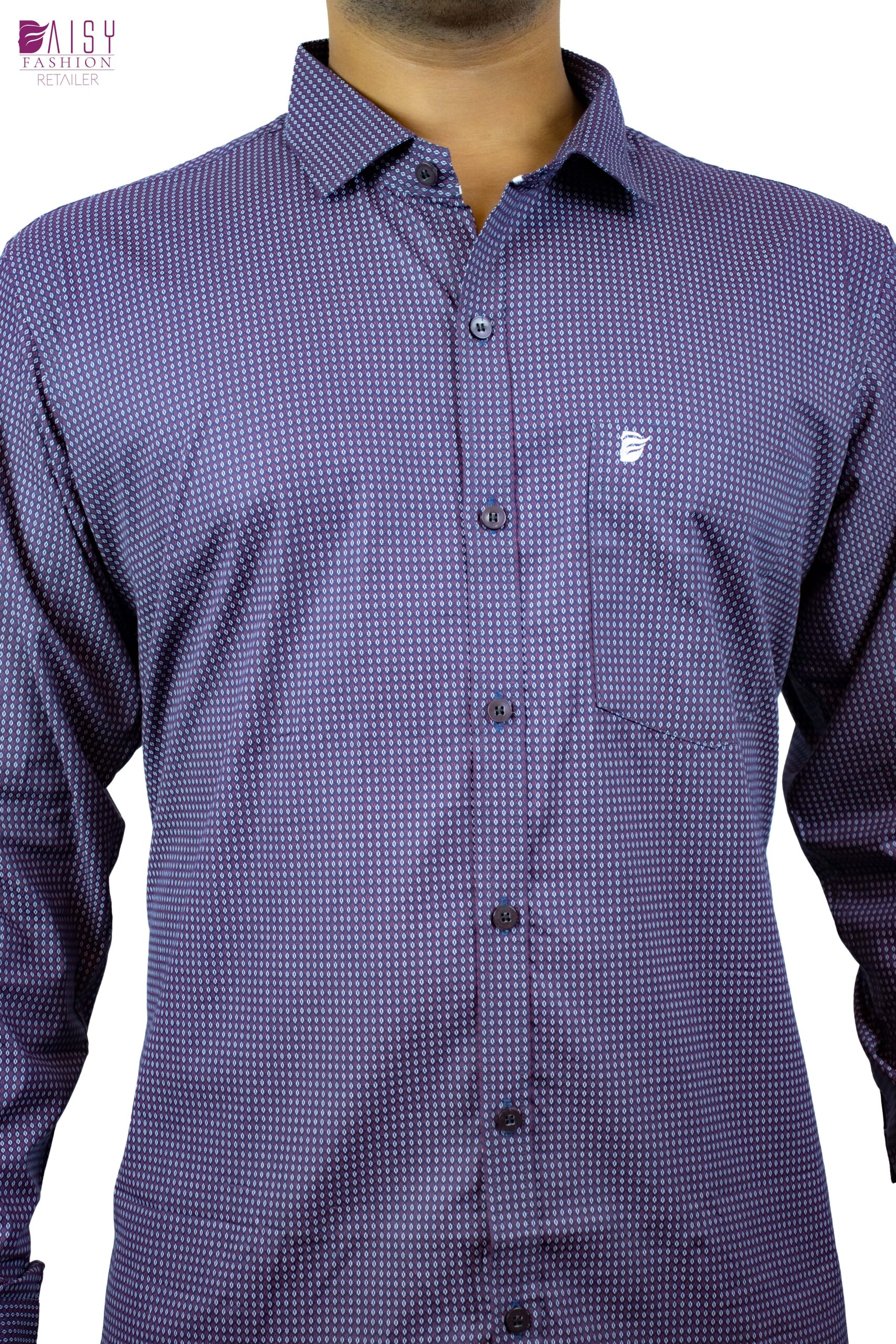 Stylish Cotten Printed Purple Shirt