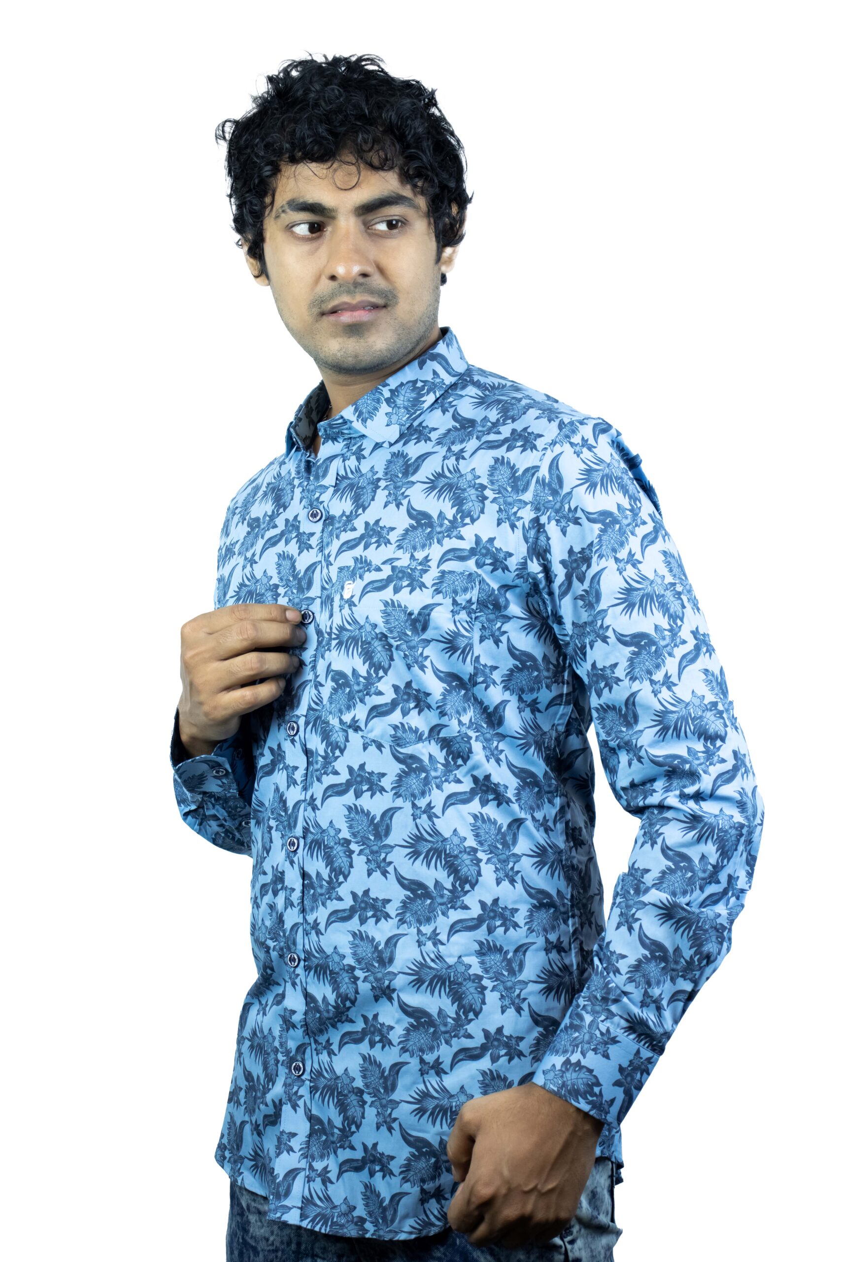 Blue Floral Shirt for Men