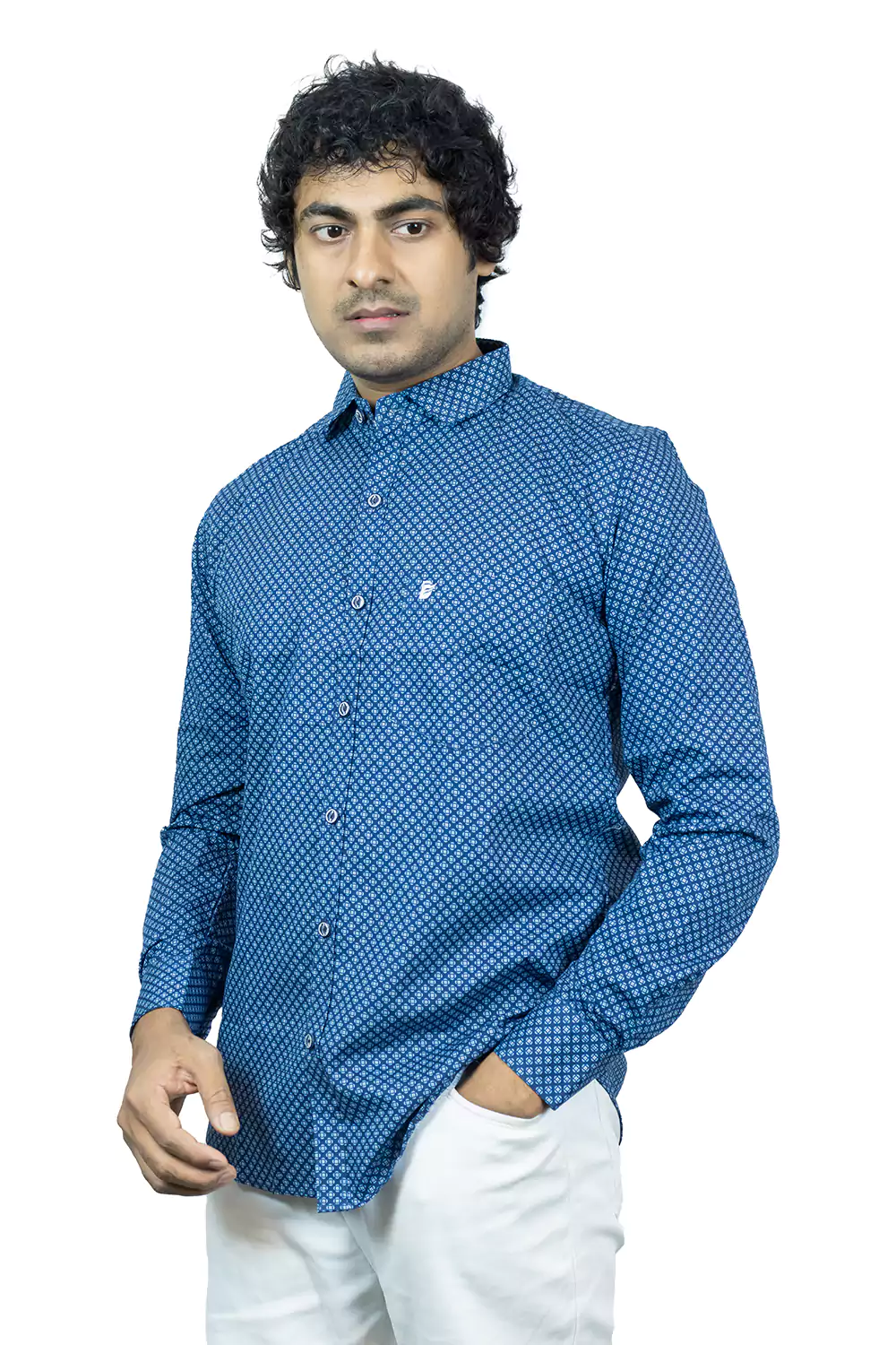 Indigo Blue Printed Shirt