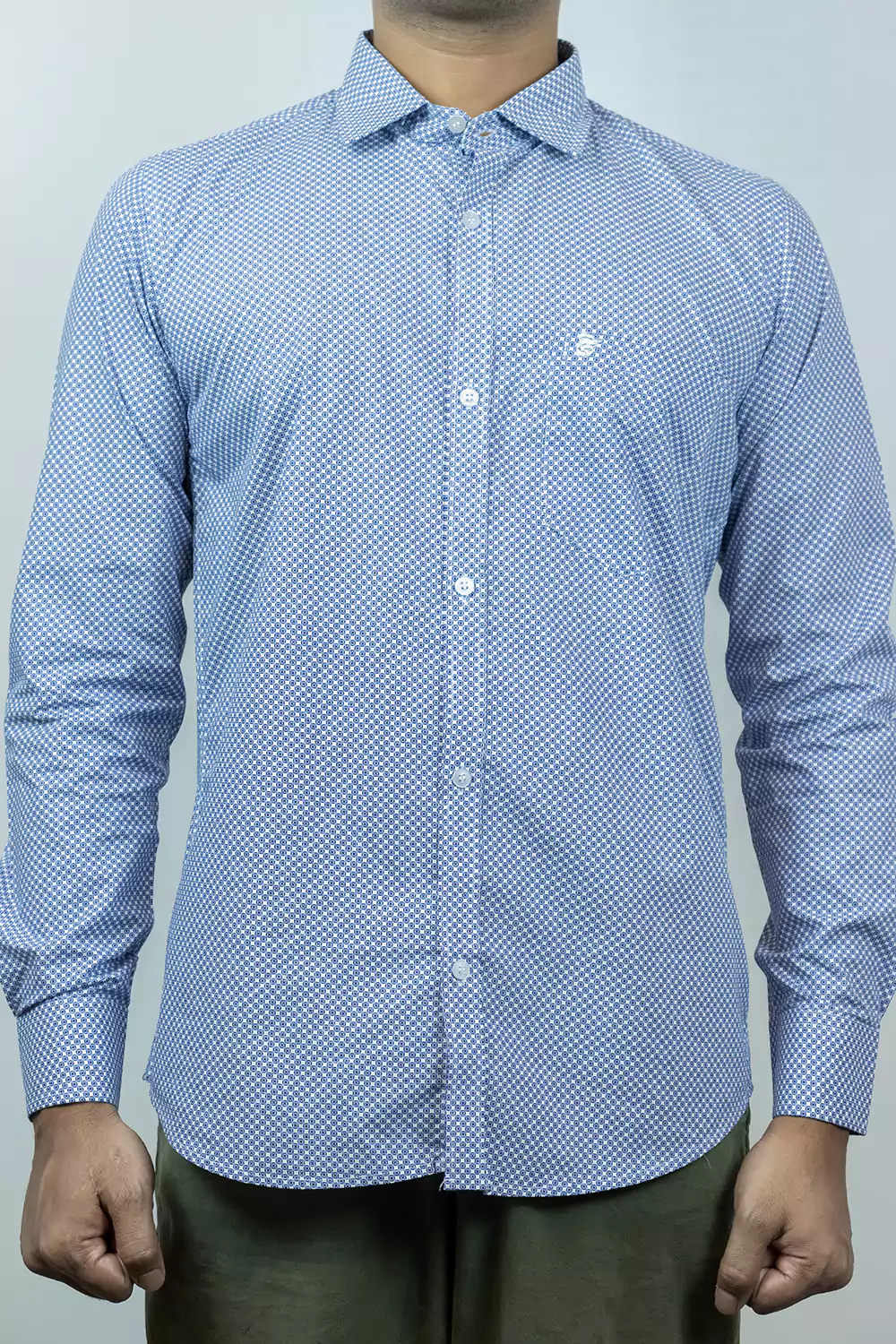 Blue & White Formal Shirt