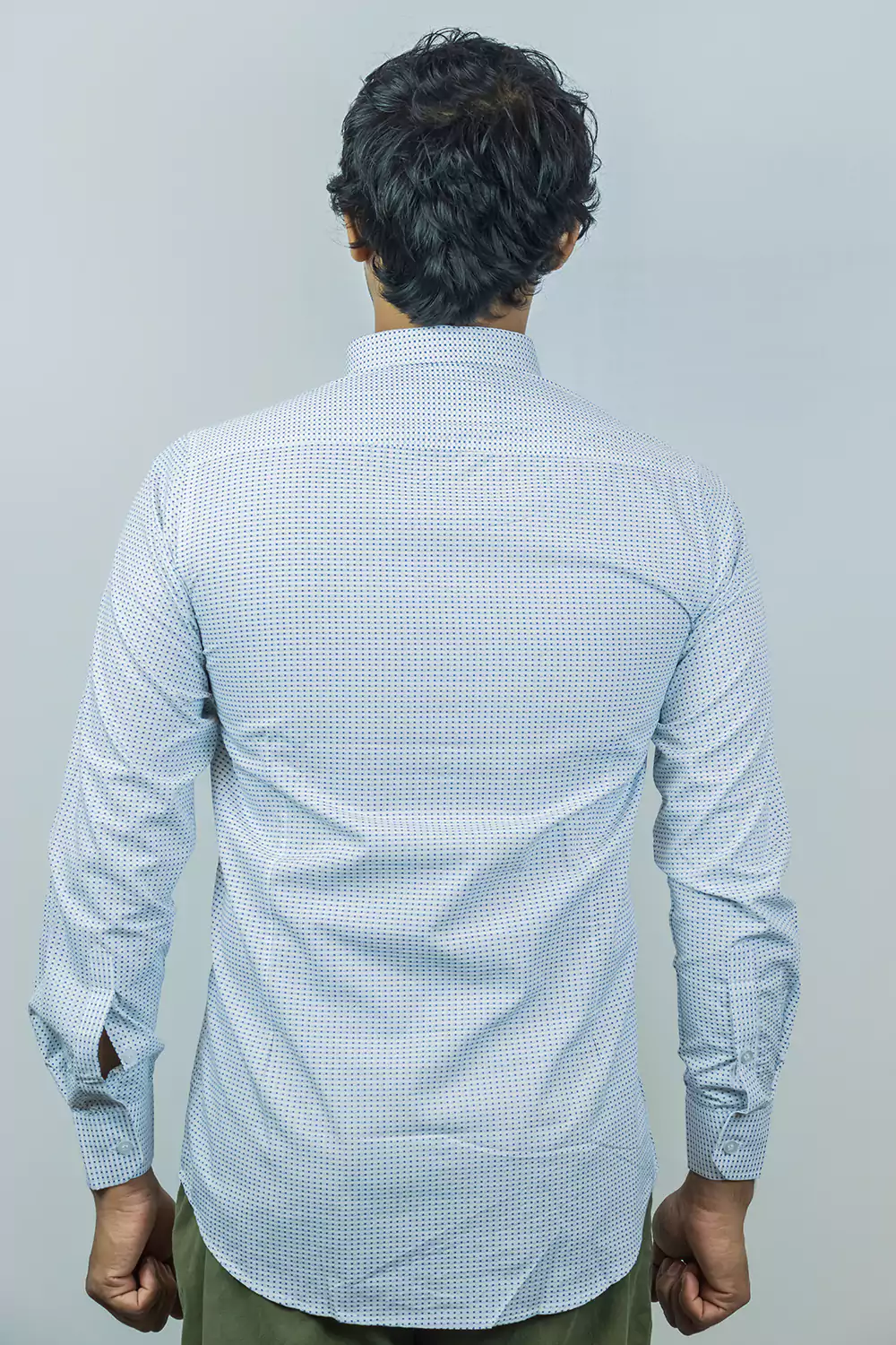 Simple Blue & White Printed Shirt
