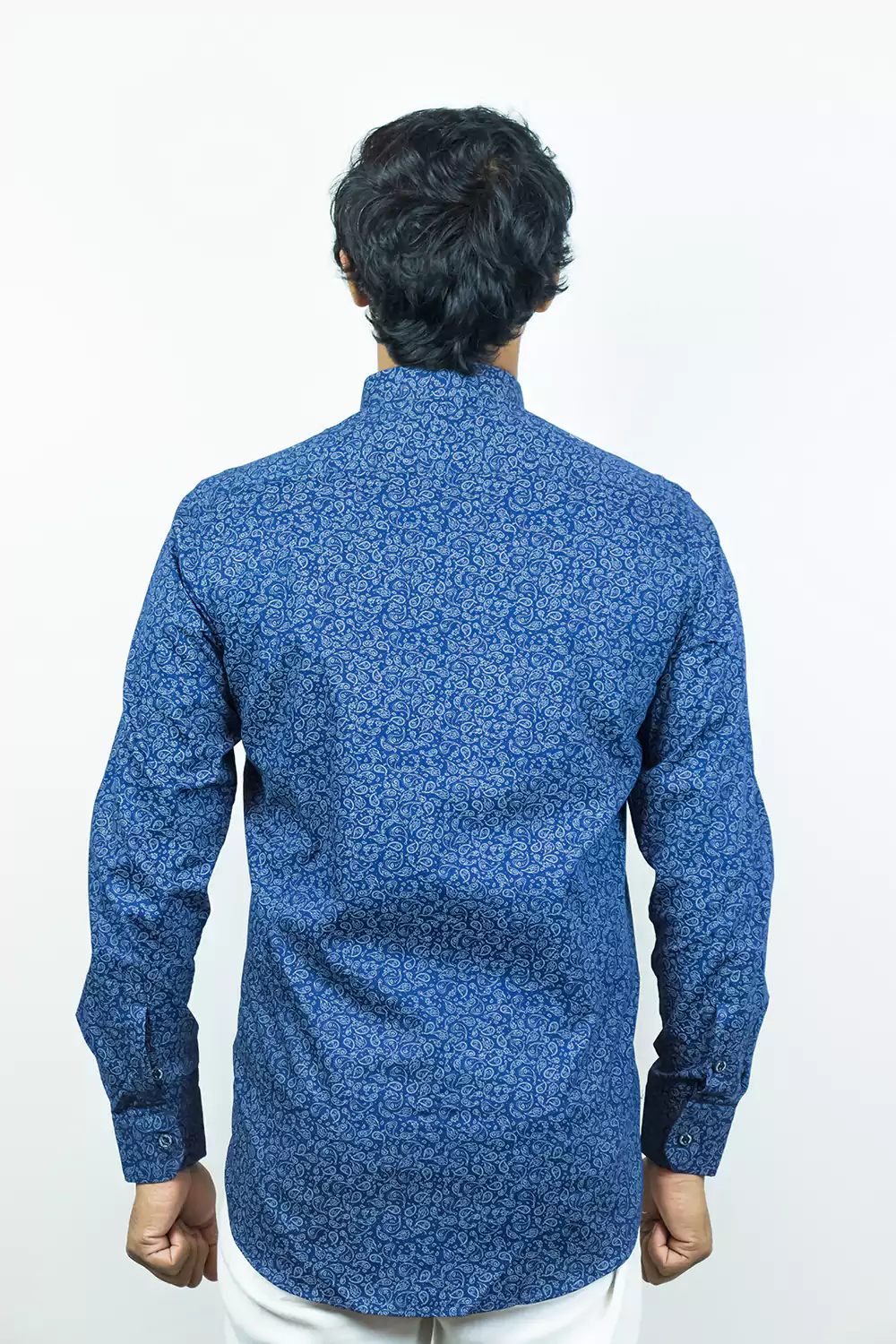 Azure Blue Paisley Printed Shirt