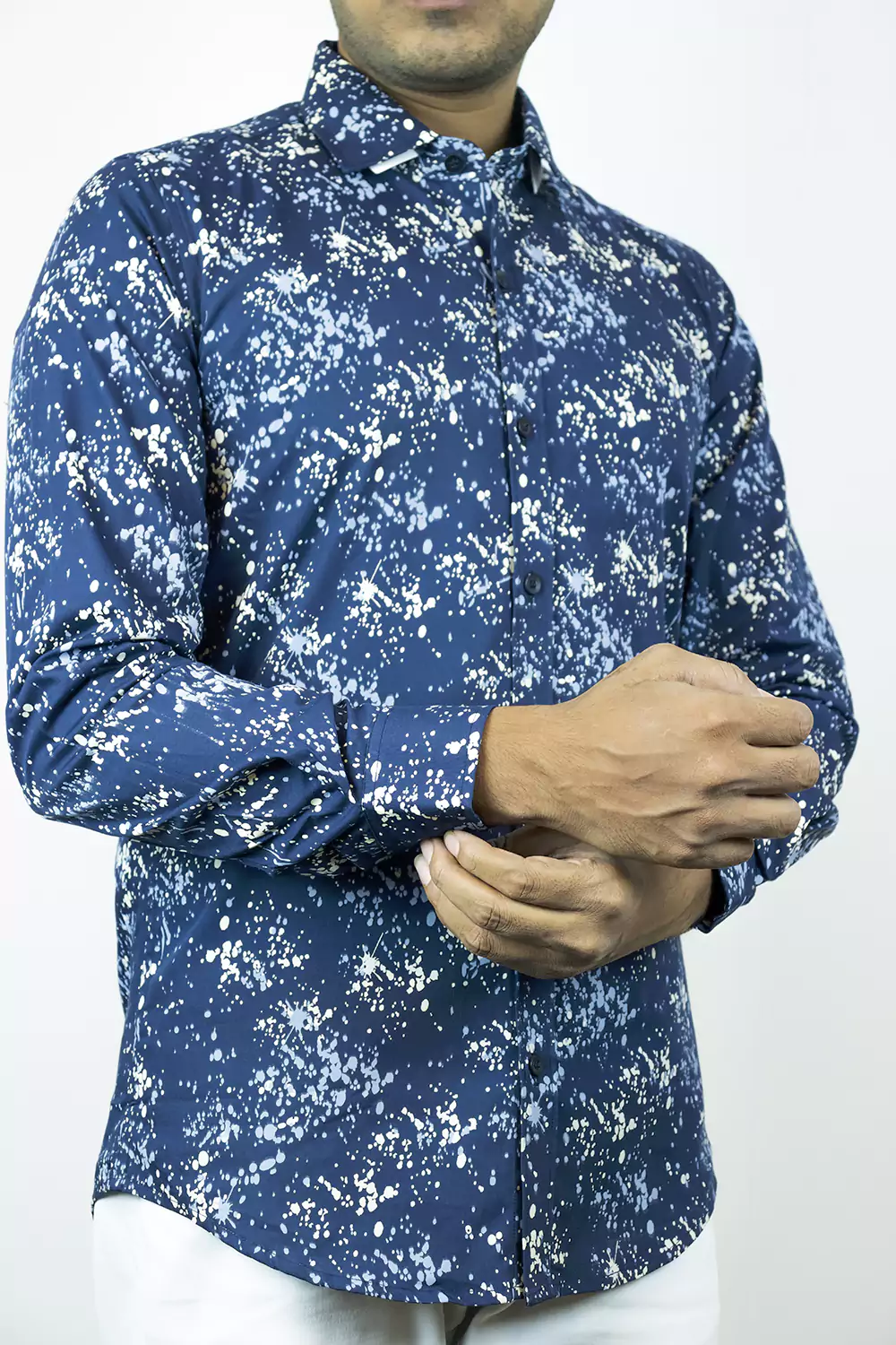 Blue Abstract Painted Shirt