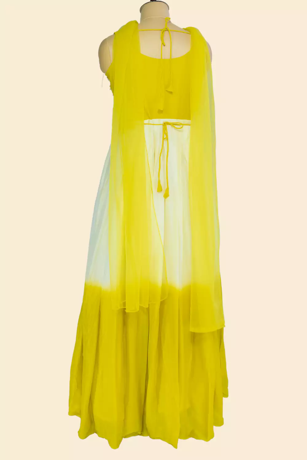 White & Yellow Haldi Gown