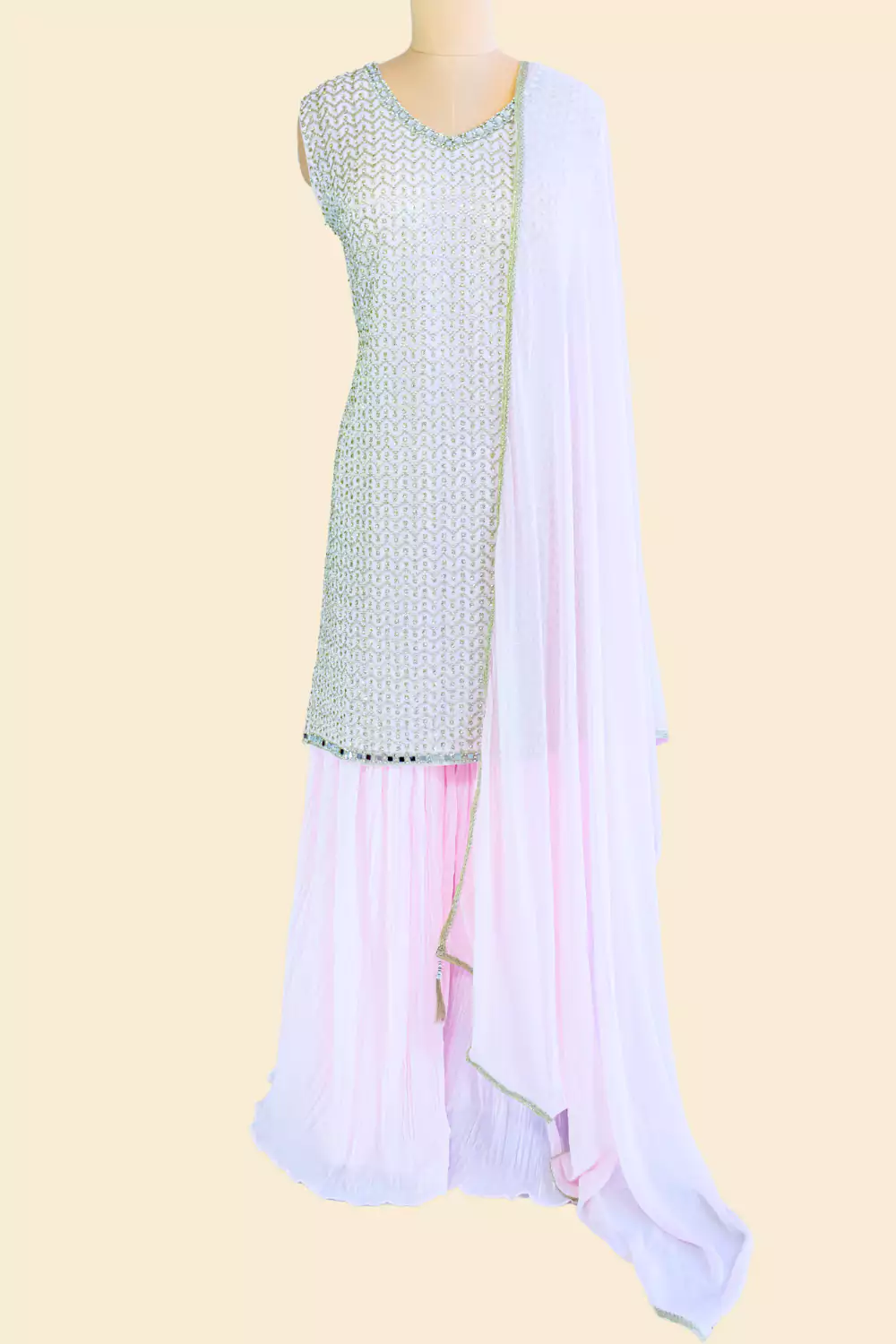 Soft Pink Sharara Suit Set