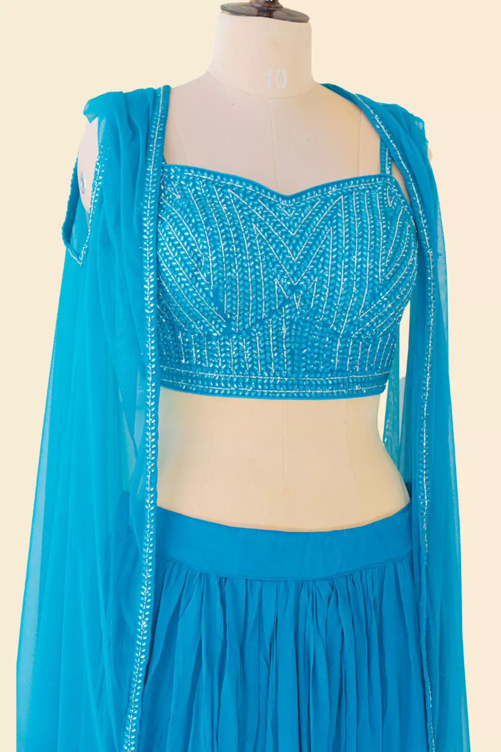 Electric Blue Crop Top and Palazzo Set