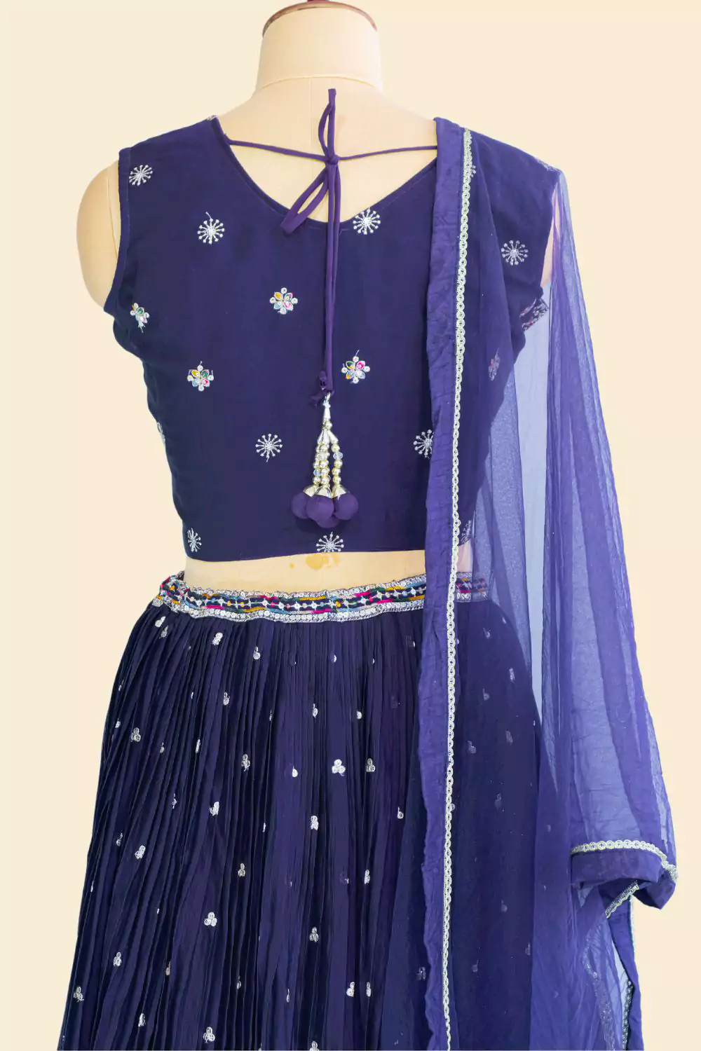 Purple Modern Embroidered Lehenga