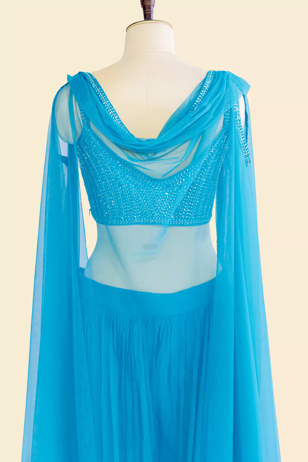 Electric Blue Crop Top and Palazzo Set
